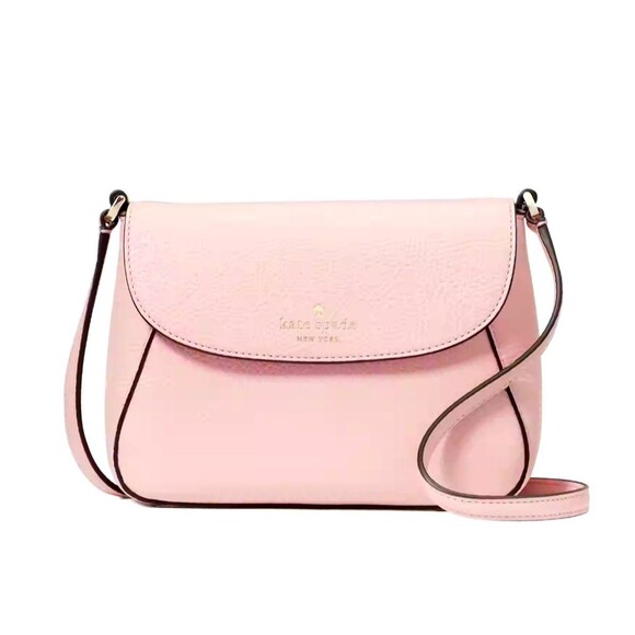 New Kate Spade Monica Mini Flap Crossbody bag Pebble Leather Tea Rose - Picture 1 of 5